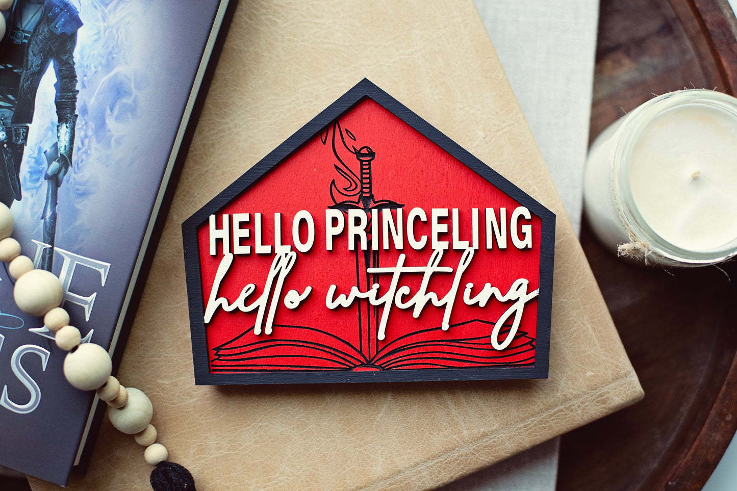 LOVE N VEGAS PRE-ORDER, Hello Princeling Hello Witchling Bookshelf Sign