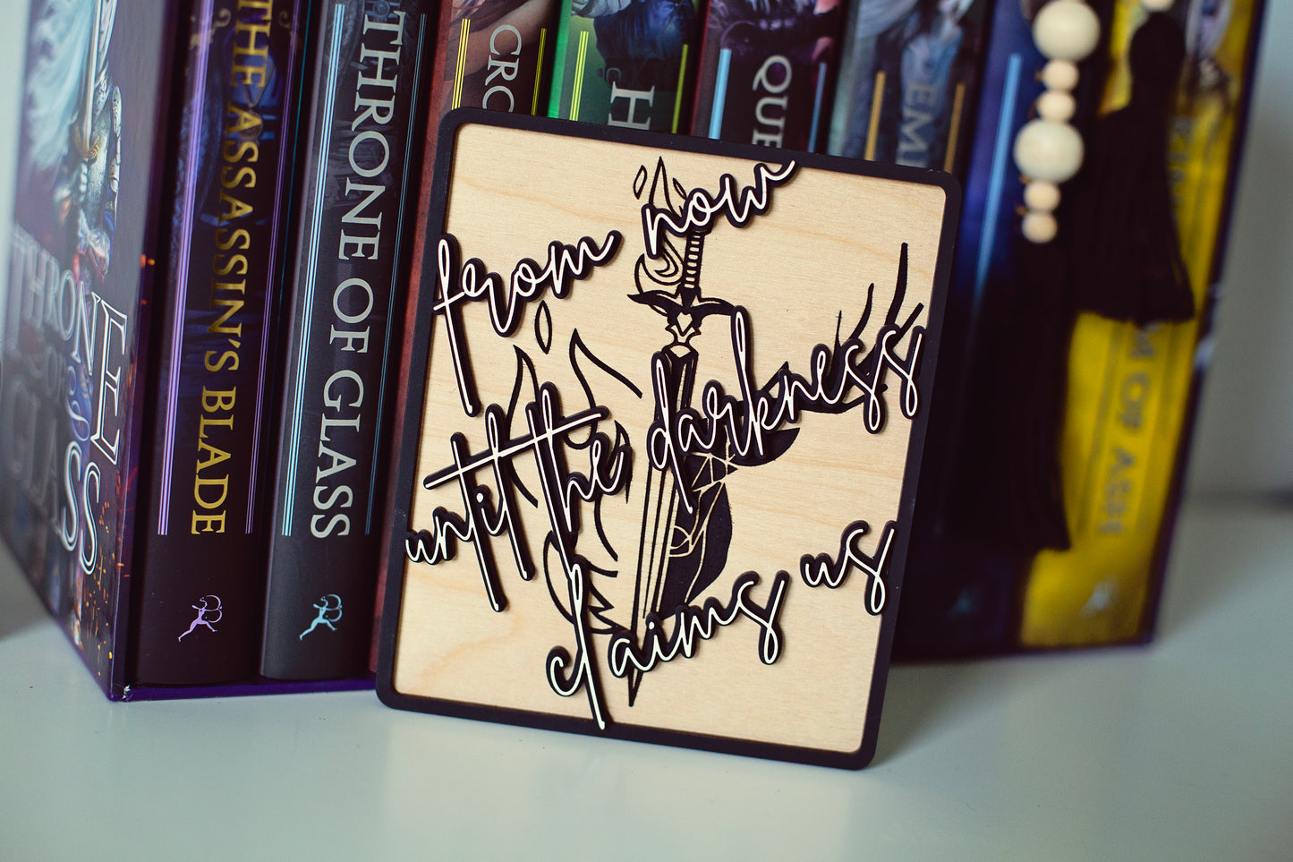 ROMANTASY PRE-ORDER From Now Until the Darkness Claims Us Bookshelf Sign