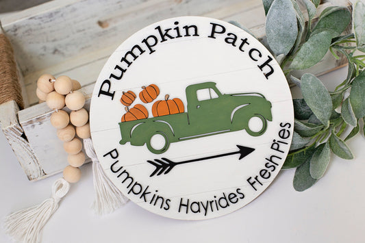 Pumpkin Patch Fall wood signs, fall decor, fall truck sign, halloween decor, fall decor, fall farmhouse signs, fall door sign,