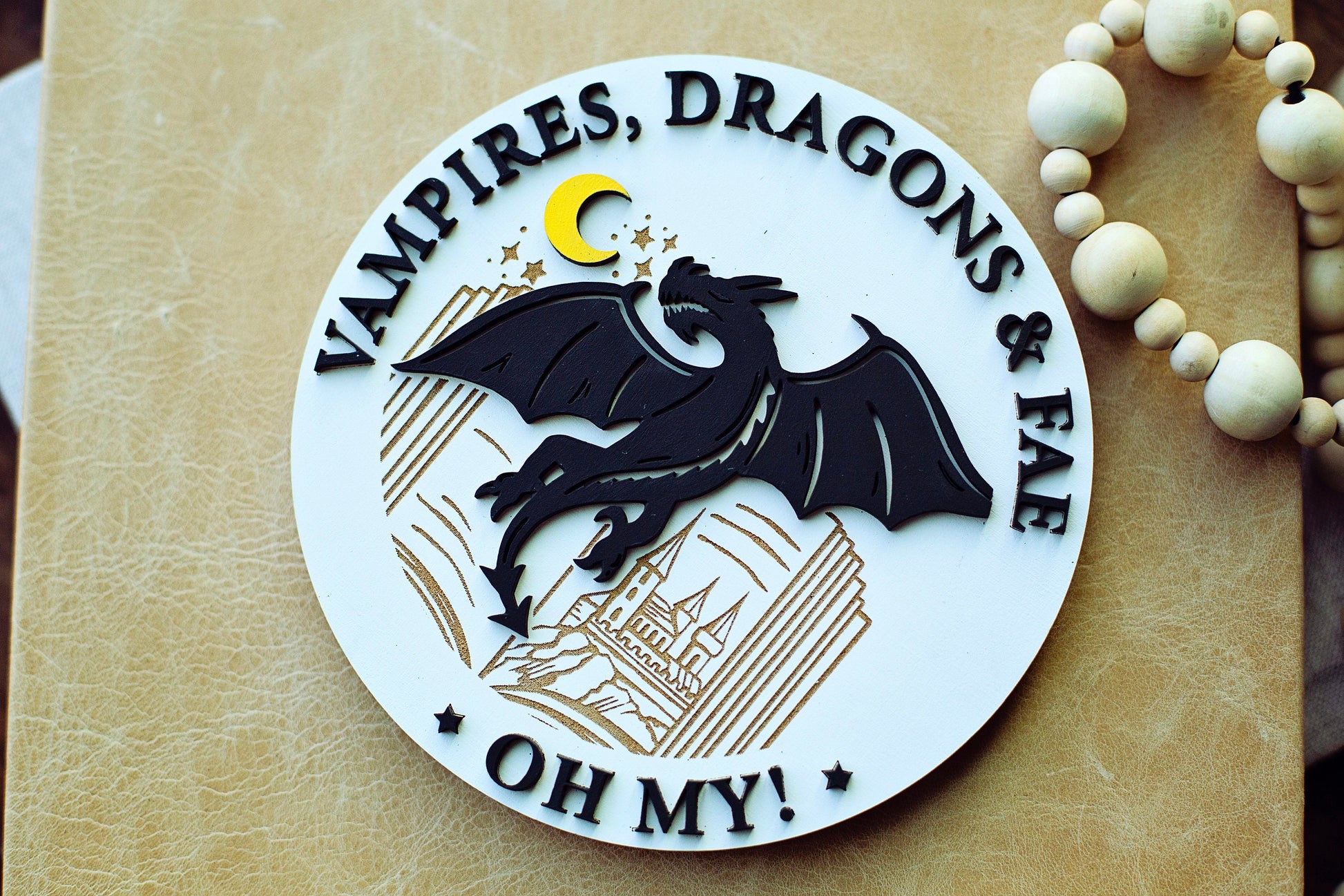 Vampires, Dragons and Far Sign, bookshelf decor, bookshelf sign, booktok merch, smut, smut sign, gift for readers, enemies to lovers