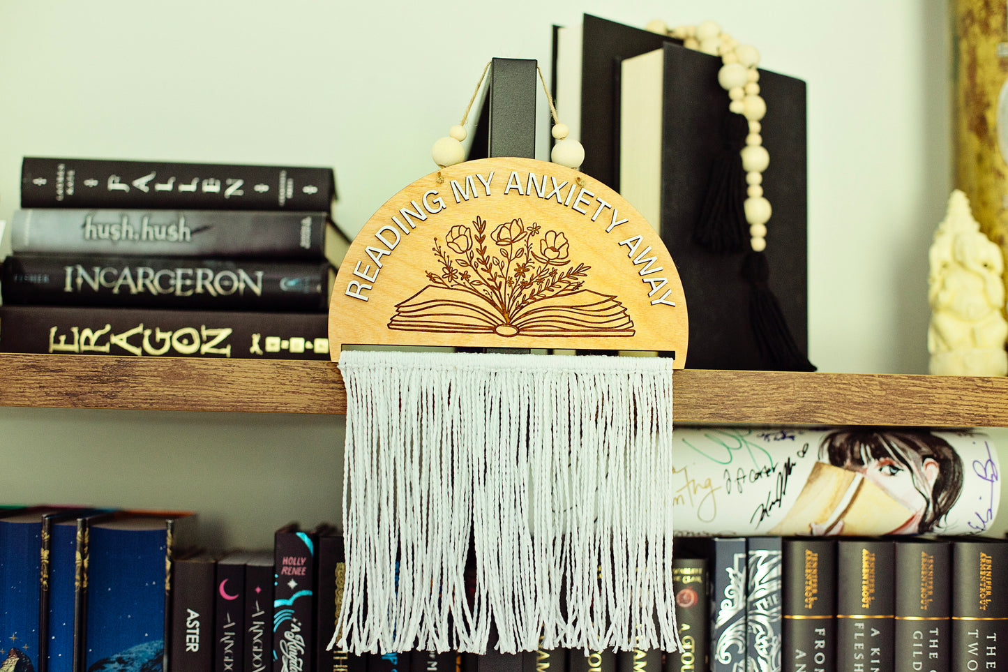 Reading my anxiety away Sign, Spicy booktok Sign, booktok sign, booktok merch, smut, smut sign, gift for readers, hanging booktok sign