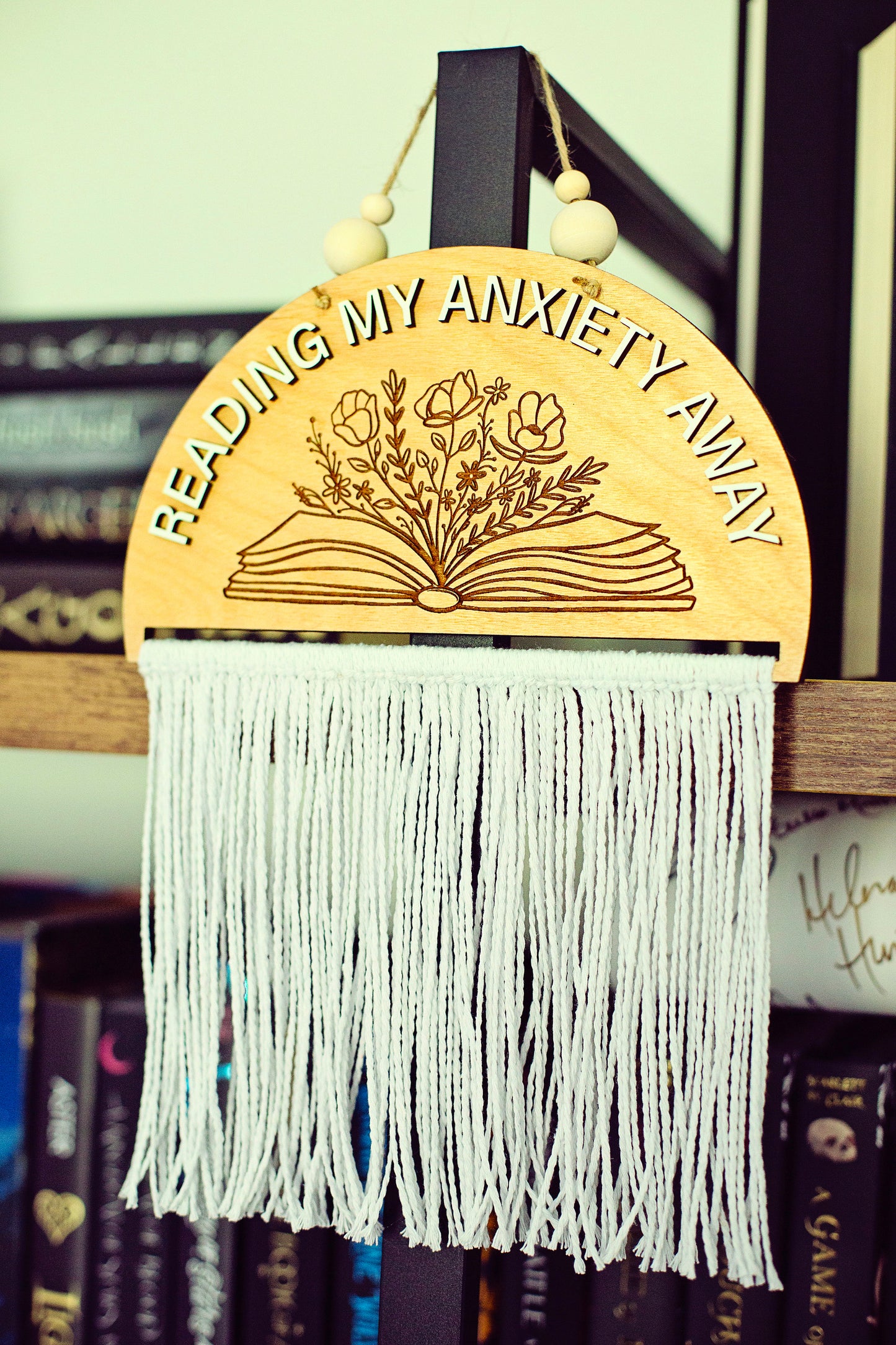 Reading my anxiety away Sign, Spicy booktok Sign, booktok sign, booktok merch, smut, smut sign, gift for readers, hanging booktok sign